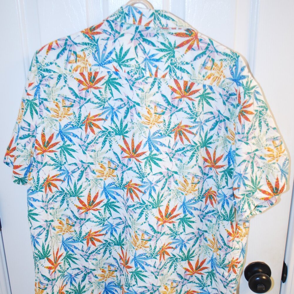 Lucky Brand Tropical Herb Men's Shirt 100% Cotton XL Excellent Condition